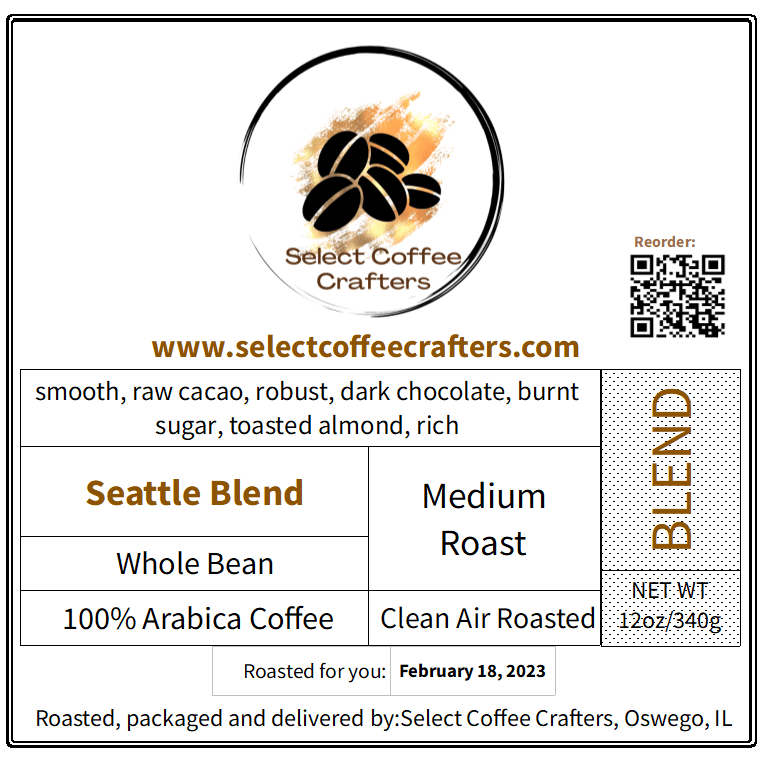 Seattle Blend - Select Coffee Crafters LLC